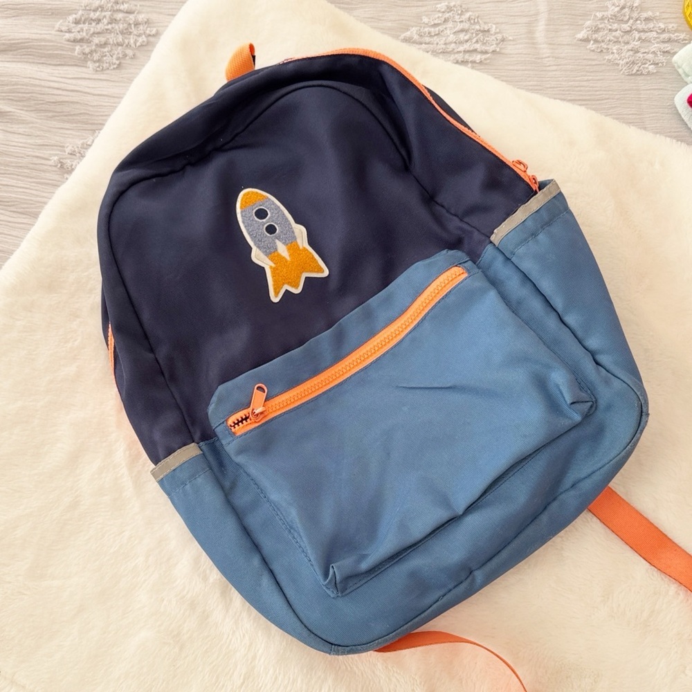 Pottery Barn Kids Space Shuttle blue backpack